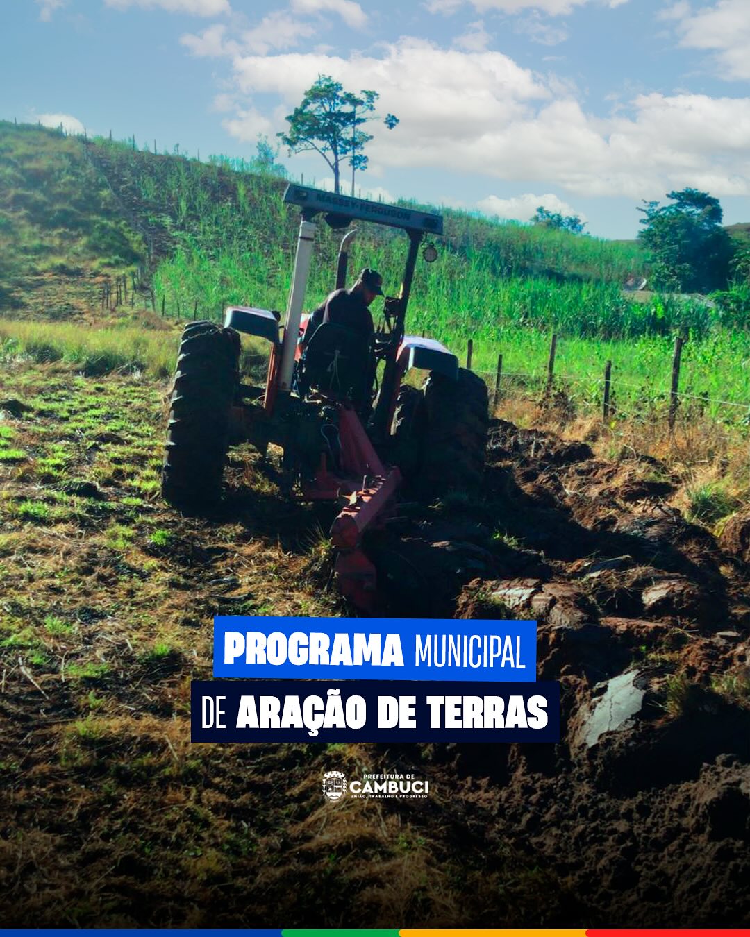 Aração de terra para os produtores rurais