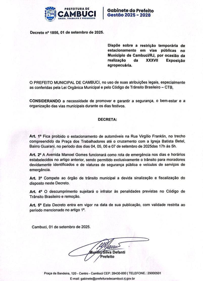 Decreto n° 1856 2025