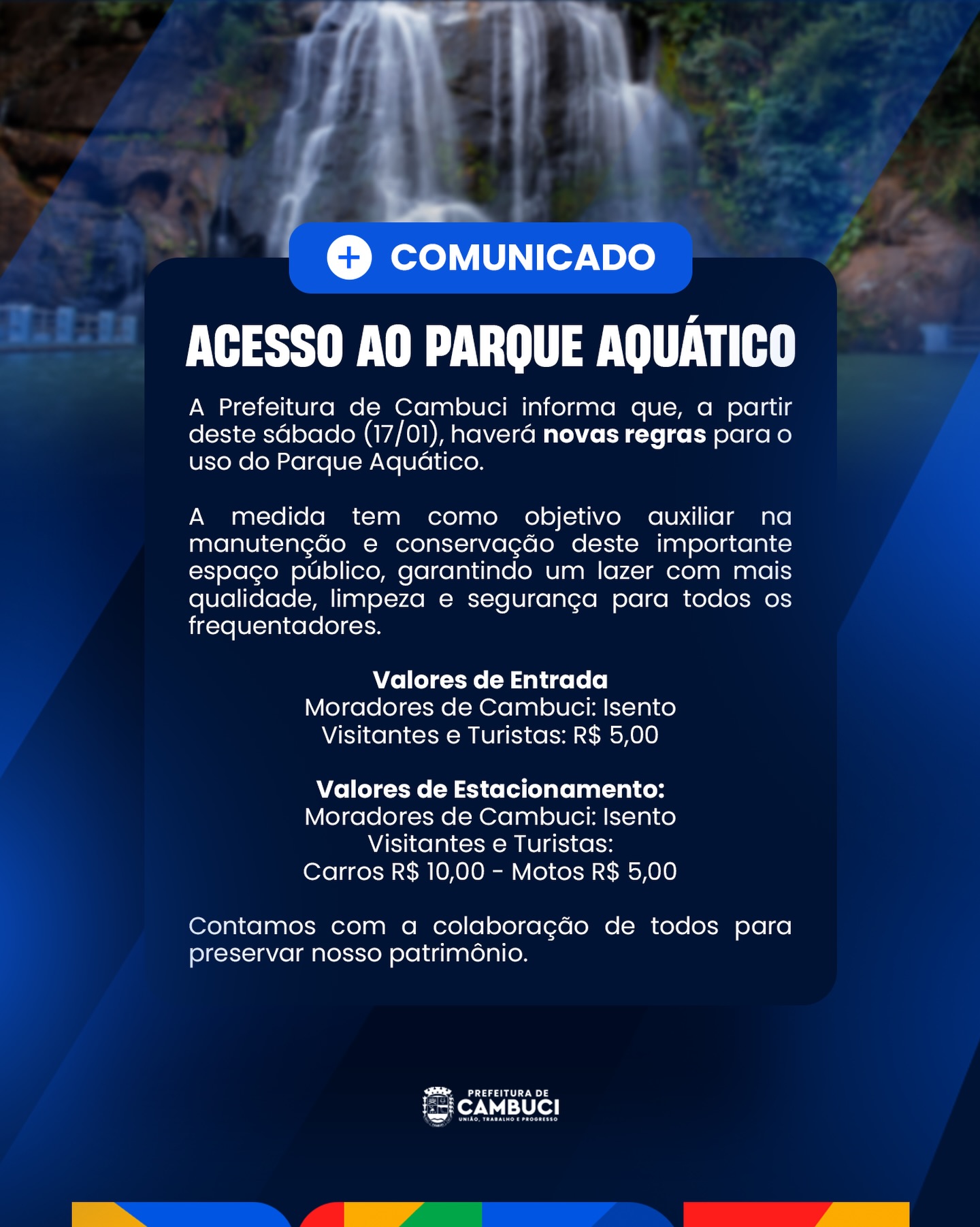 COMUNICADO - ACESSO AO PARQUE AQUÁTICO