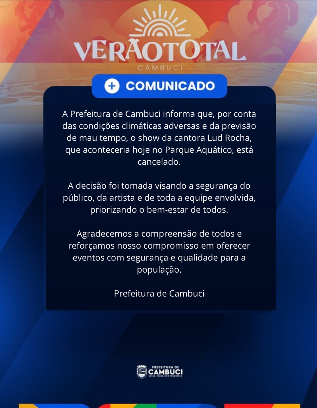 COMUNICADO - VERÃO TOTAL
